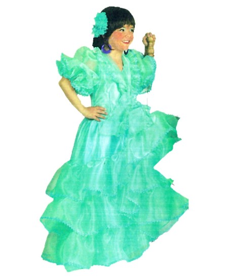 TRAJE DE ROCIERA AZUL PARA NIÑA