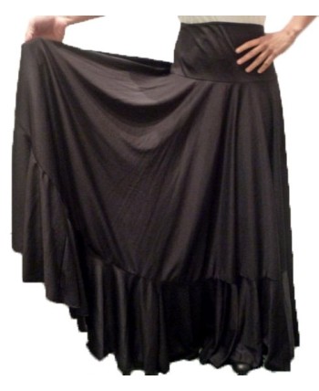 Falda volante negra poliamida para disfraz