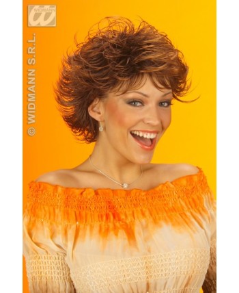 PELUCA CASTAÑA CORTE ERIZO CALIDAD NATURAL PELUCA CASTAÑA CORTE ERIZO CALIDAD NATURAL