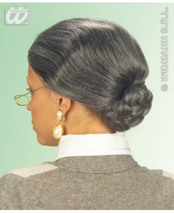 PELUCA ABUELA MOÑO GRIS