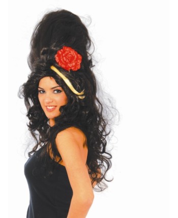 PELUCA AMY WINEHOUSE CON MECHON RUBIO Y FLOR