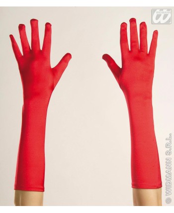 GUANTES ROJOS DE RASO 43 CM