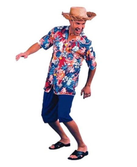 DISFRAZ DE HAWAIANO AZUL PARA HOMBRE