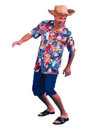 DISFRAZ DE HAWAIANO AZUL