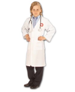 DISFRAZ MEDICO CON LUZ DE FIBRA OPTICA PARA NIÑO
