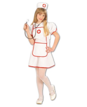 DISFRAZ DE ENFERMERA CON LUZ DE FIBRA OPTICA
