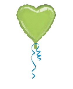 GLOBO DE HELIO CORAZON KIWI METALIZADO
