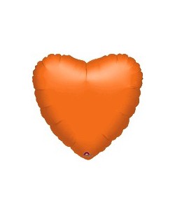 GLOBO DE HELIO CORAZON NARANJA METALIZADO