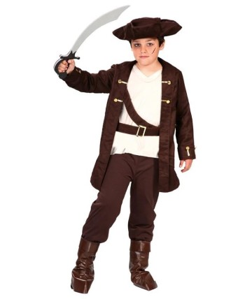 DISFRAZ DE PIRATA NIÑO CASACA MARRON