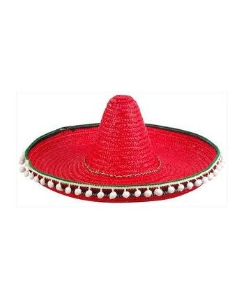 SOMBRERO MEJICANO ROJO GRANDE