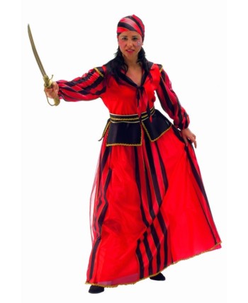DISFRAZ DE PIRATESA RAYAS MUJER