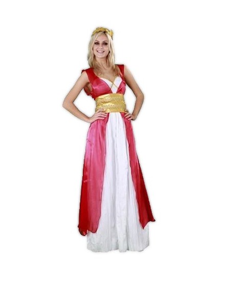 DISFRAZ DE ROMANA ROJO Y BLANCO AGRIPINIA  PARA MUJER
