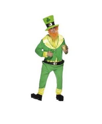 DISFRAZ DE DUENDE VERDE GORDITO SAN PATRICK PARA HOMBRE