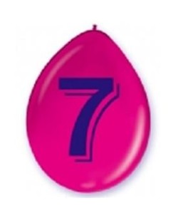 Bolsa 5 Globos Cartel Numero 7 | La Casa de las Fiestas