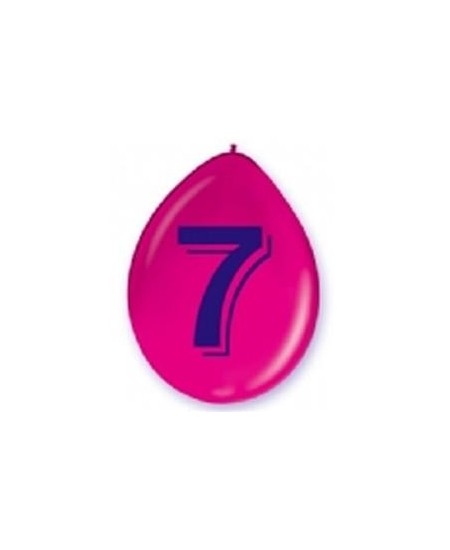 Bolsa 5 Globos Cartel Numero 7 | La Casa de las Fiestas