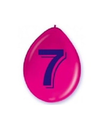 Bolsa 5 Globos Cartel Numero 7 | La Casa de las Fiestas