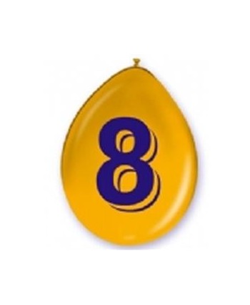 BOLSA 5 GLOBOS CARTEL NÚMERO 8