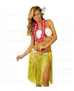 FALDA HAWAIANA 45 CM AMARILLA