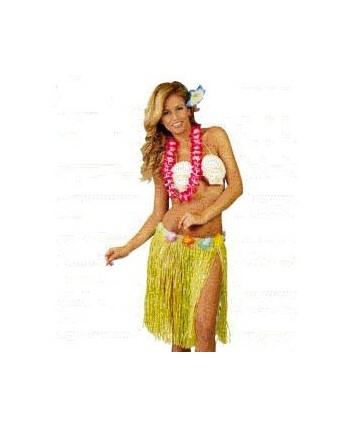 FALDA HAWAIANA 45 CM AMARILLA
