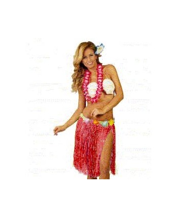 FALDA HAWAIANA 45 CM ROJA