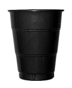VASO NEGRO DE PLASTICO 10 UNIDADES