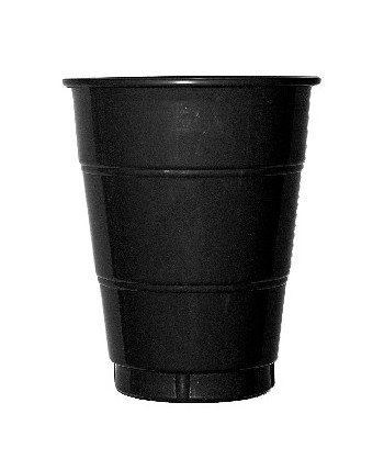 VASO NEGRO DE PLASTICO 10 UNIDADES