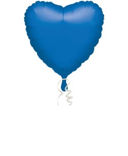 GLOBO DE HELIO CORAZON AZUL METALIZADO