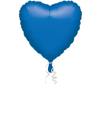 GLOBO DE HELIO CORAZON AZUL METALIZADO