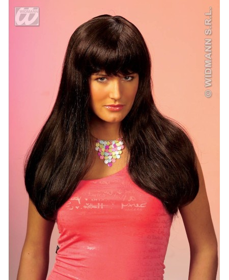 ▷ PELUCA EVA CASTAÑA CON FLEQUILLO