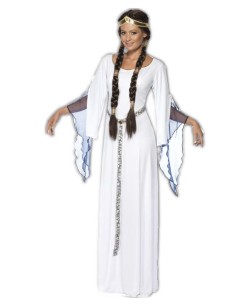 DISFRAZ DE MEDIEVAL BLANCO CON MANGAS AZULES