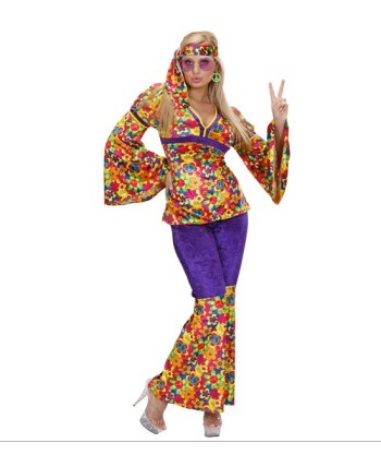 DISFRAZ DE HIPPIE FLOWER POWER PANTALON