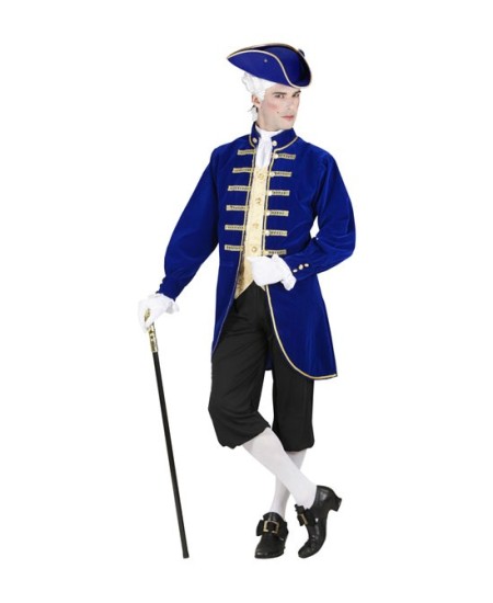 DISFRAZ DE VENECIANO CASACA AZUL PARA HOMBRE