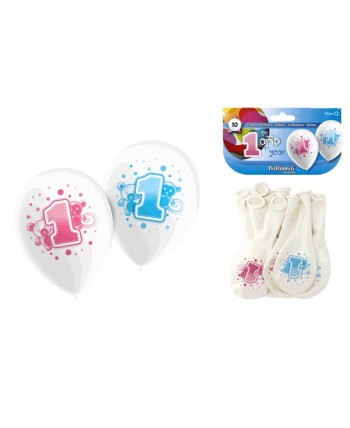 GLOBOS PRIMER AÑO 10 UNIDADES