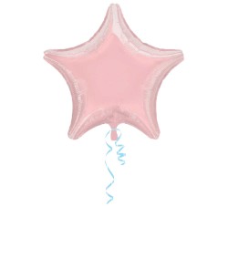 GLOBO DE HELIO ESTRELLA ROSA PASTEL METALIZADO
