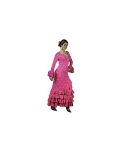 DISFRAZ DE FLAMENCA FUCSIA LUNARES ROSAS
