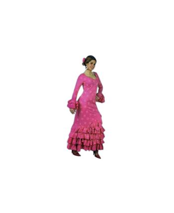 DISFRAZ DE FLAMENCA FUCSIA LUNARES ROSAS