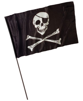BANDERA DE TELA PIRATA CON MASTIL