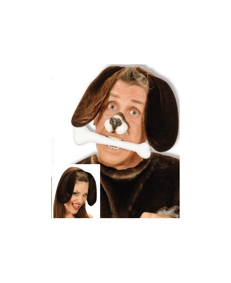 OREJAS DE PERRO MARRÓN CON DIADEMA.