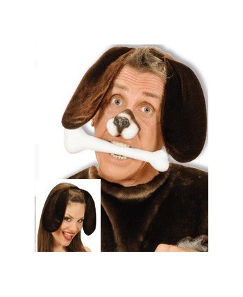 OREJAS DE PERRO MARRÓN CON DIADEMA.