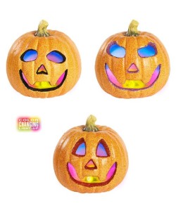 CALABAZA CON LUCES DE COLORES 20CM