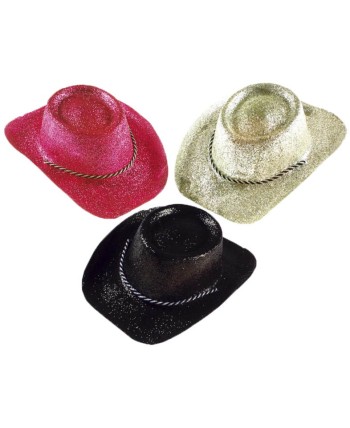 SOMBRERO VAQUERO 3 COLORES ESCARCHA