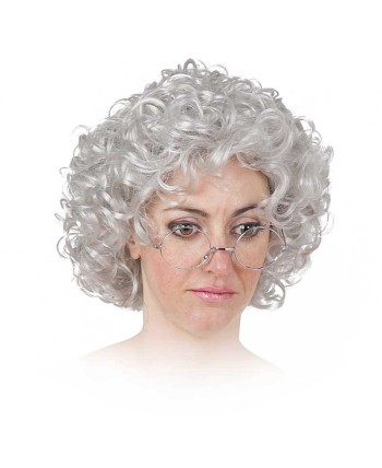 PELUCA ABUELA PELO GRIS CORTO