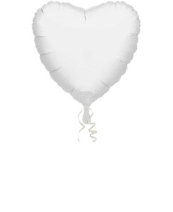 GLOBO DE HELIO CORAZON BLANCO METALIZADO