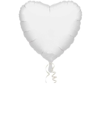 GLOBO DE HELIO CORAZON BLANCO METALIZADO