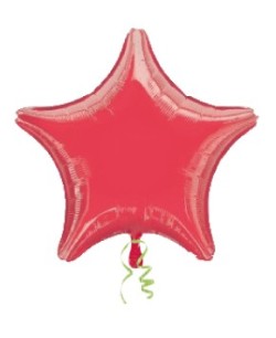 GLOBO DE HELIO ESTRELLA ROJO METALIZADO