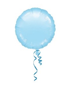 GLOBO DE HELIO CIRCULO AZUL PASTEL METALIZADO