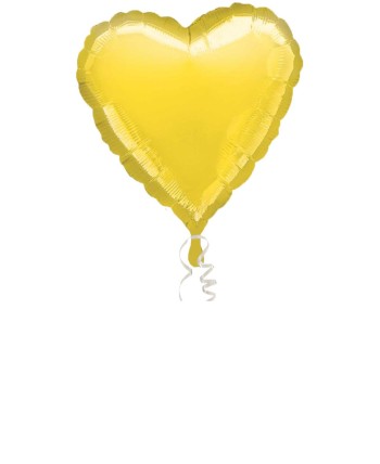GLOBO DE HELIO CORAZON AMARILLO METALIZADO