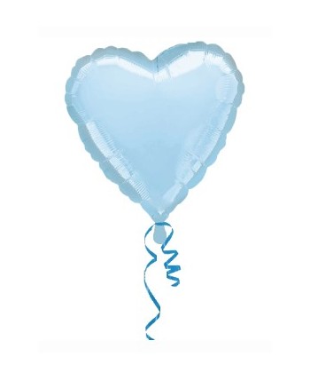 GLOBO DE HELIO CORAZON AZUL PASTEL METALIZADO