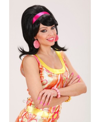 PELUCA  AÑOS 60 MODA NEGRA