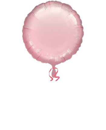 GLOBO DE HELIO CIRCULO ROSA PASTEL METALIZADO